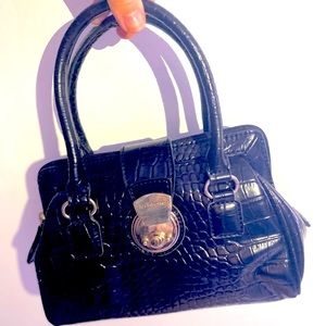 Black Faux Alligator Skin Purse/Clutch